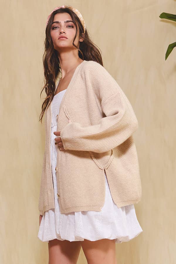 Sienna Open Front Slouchy Sweater Cardigan