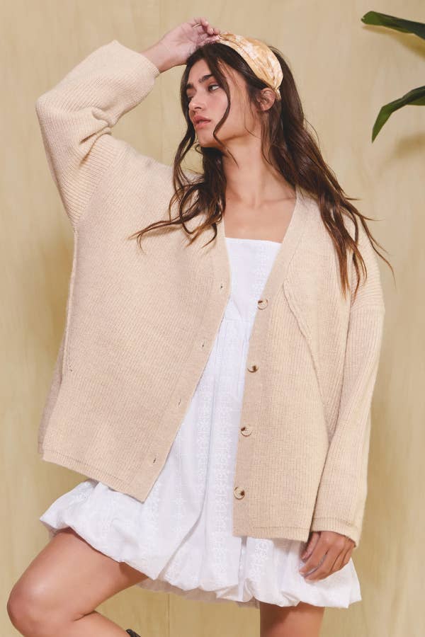 Sienna Open Front Slouchy Sweater Cardigan
