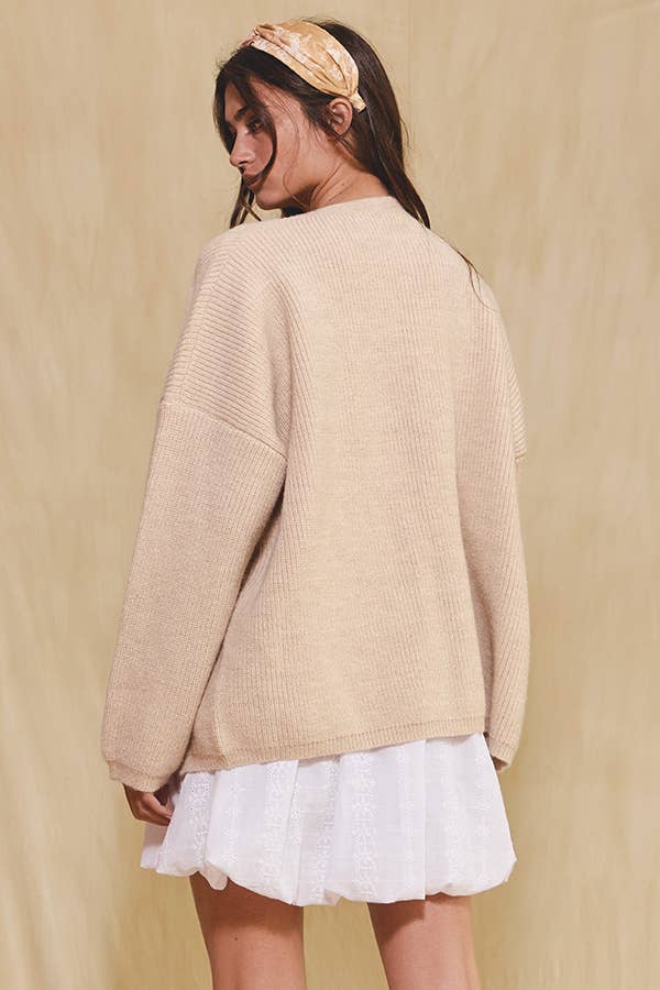 Sienna Open Front Slouchy Sweater Cardigan
