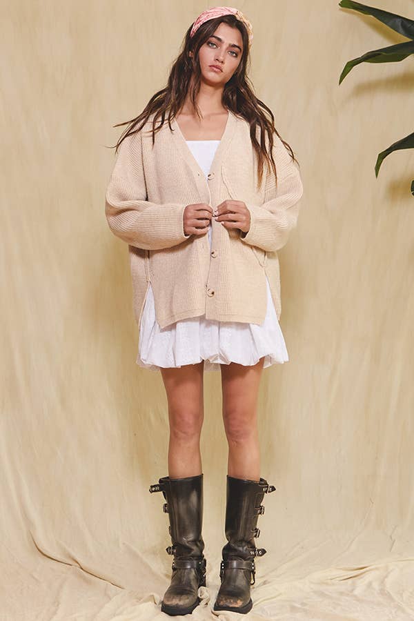 Sienna Open Front Slouchy Sweater Cardigan
