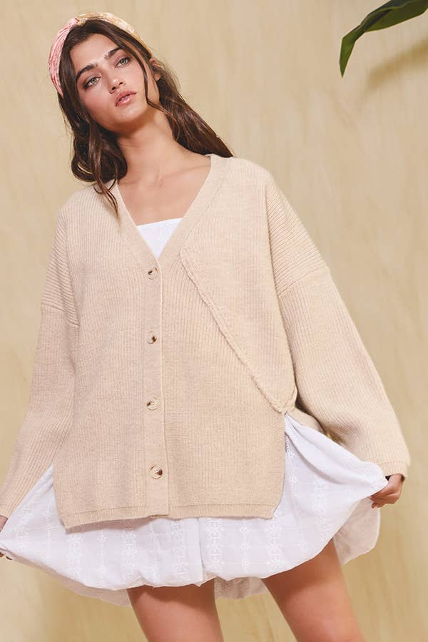 Sienna Open Front Slouchy Sweater Cardigan
