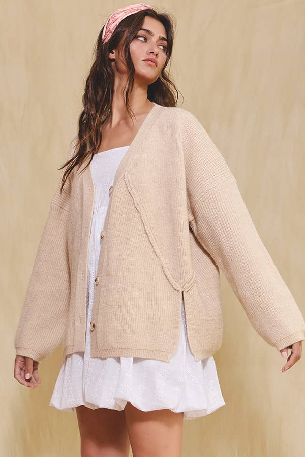 Sienna Open Front Slouchy Sweater Cardigan