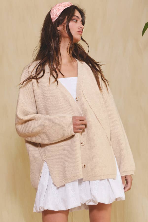 Sienna Open Front Slouchy Sweater Cardigan