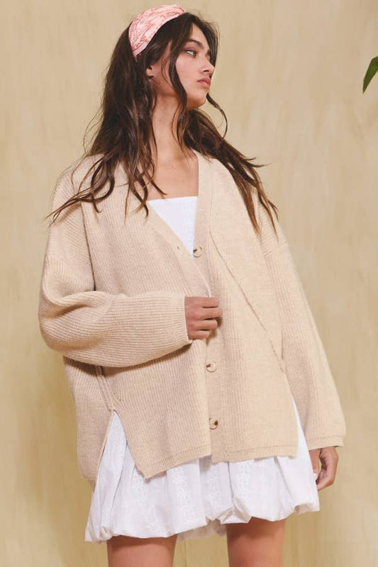 Sienna Open Front Slouchy Sweater Cardigan