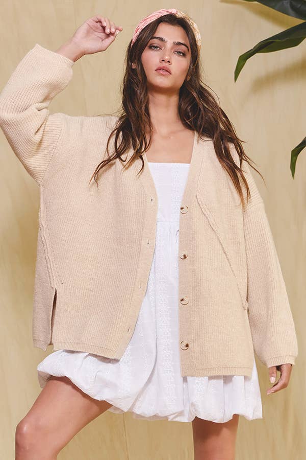 Sienna Open Front Slouchy Sweater Cardigan