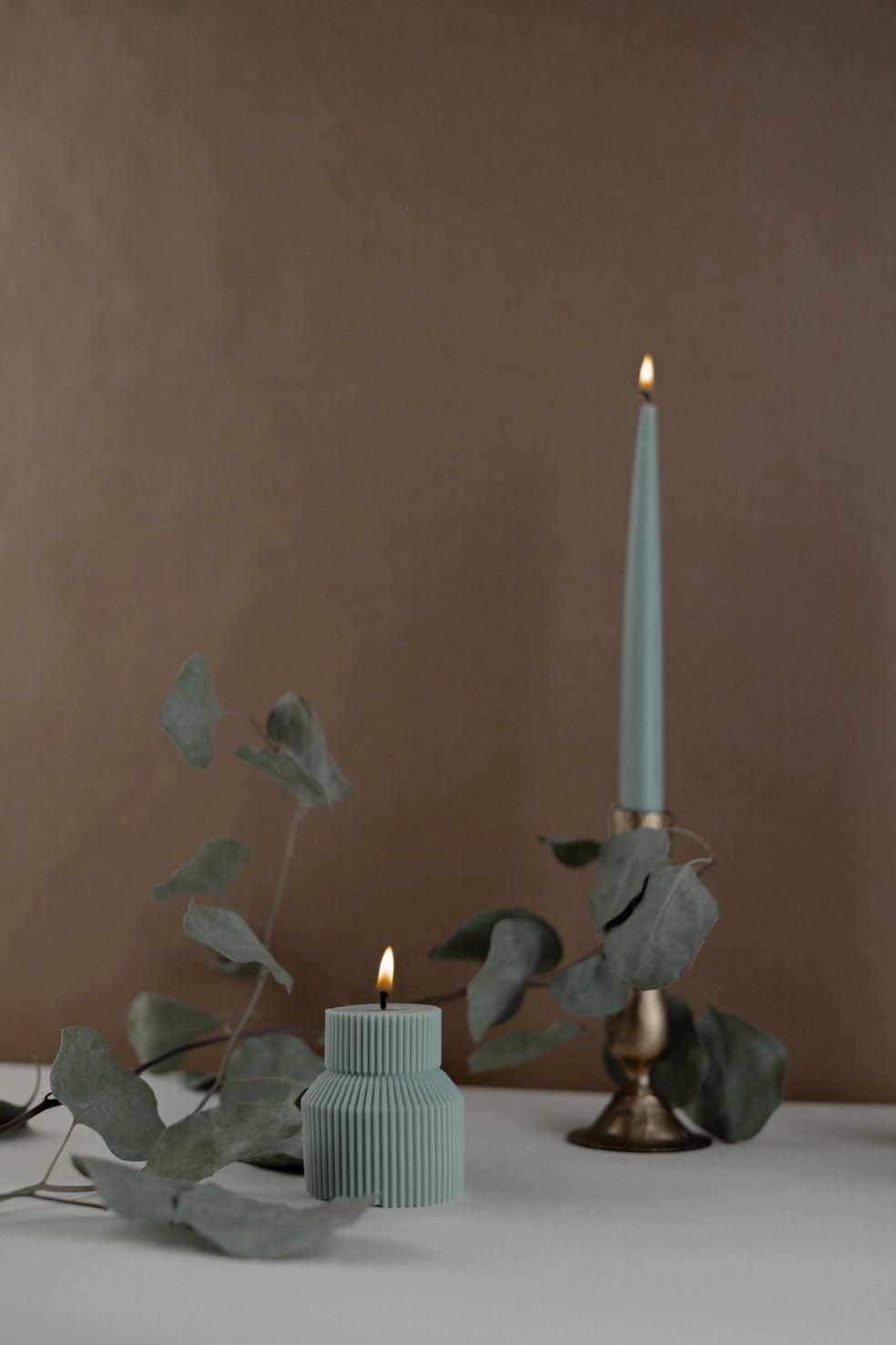 Ribbed Pillar Candle