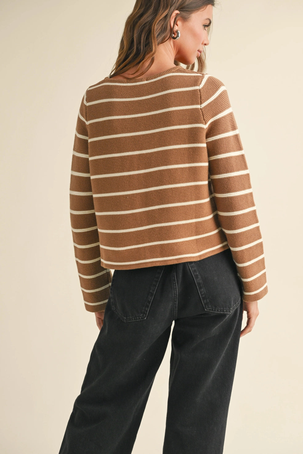 Charlotte Striped Tied Front Cardigan