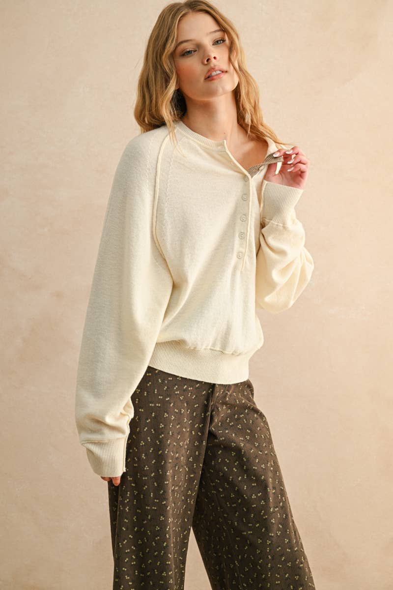 Anna Half-Button Front Sweater