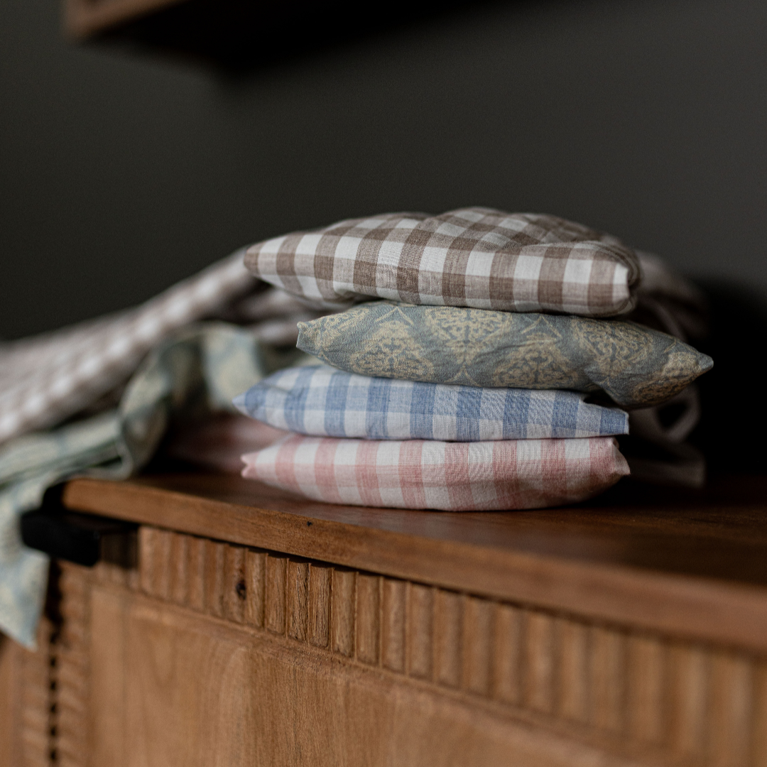 Bow Beige Gingham Fabric Bows