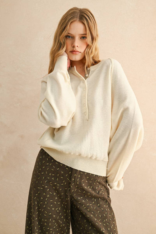 Anna Half-Button Front Sweater